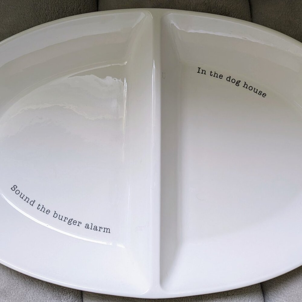 Ceramic Platter for Hot Dogs Hamburgers Perfect for Barbecues